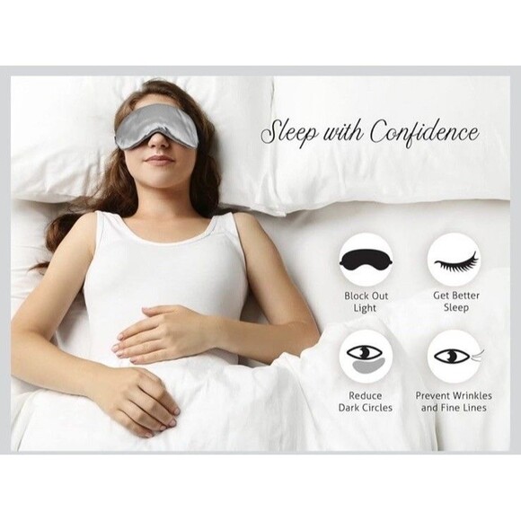 100% Mulberry Silk Eye Mask Sleeping Blocks Light Helps Dry Eyes Natural Fiber - Picture 3 of 5